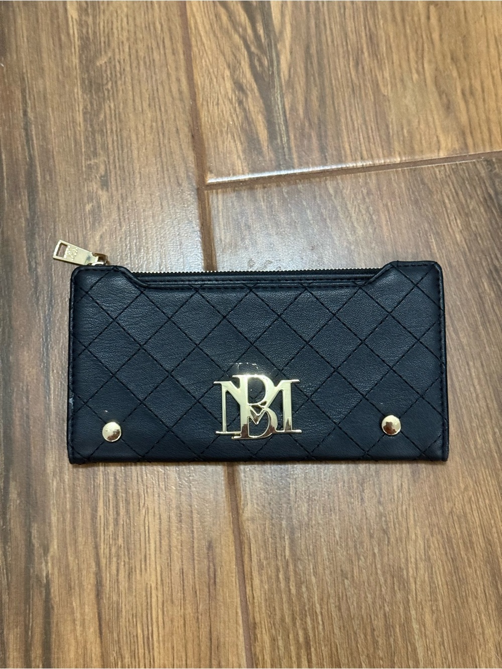 Badgley Mischka Quilted Black Card Holder Wallet